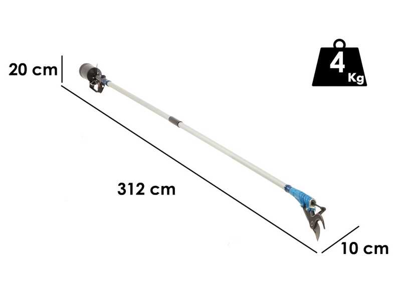 Pneumatischer Baumschneider Paterlini Ara 8/D - 2,5 Meter starrer Schaft - luftbetrieben