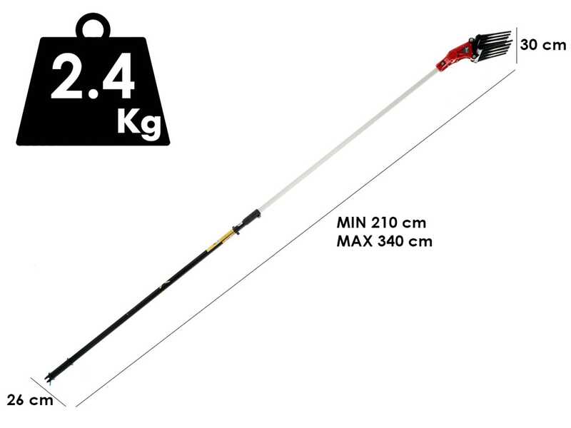 Akku-Olivenr&uuml;ttler Zanon Olivar Electric AL 300 - Teleskopschaft aus Aluminium 210 - 340 cm