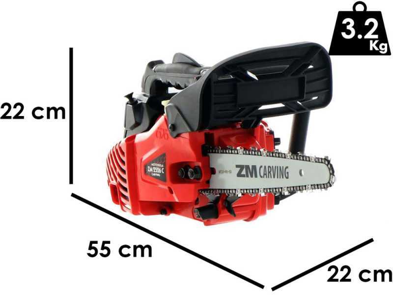 Leichte Kettens&auml;ge f&uuml;r den Baumschnitt ZM2526C mit Carving Schwert 25 cm