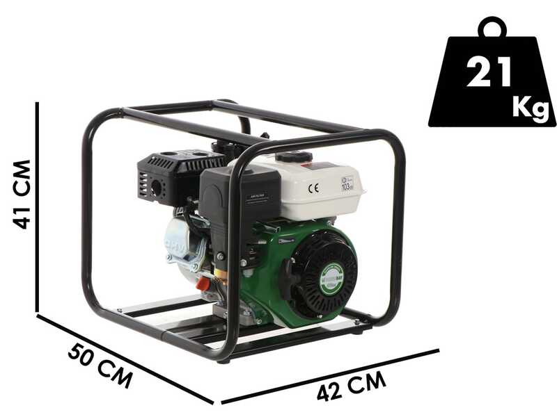 Benzinbetriebene Motorpumpe Greenbay GB-WP 50 - mit 50 mm Anschl&uuml;ssstucken