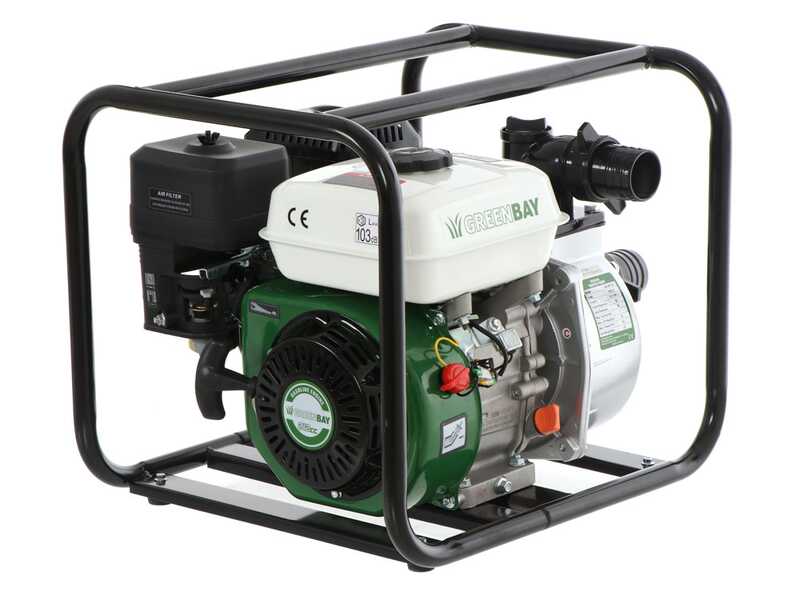 Benzinbetriebene Motorpumpe Greenbay GB-WP 50 - mit 50 mm Anschl&uuml;ssstucken