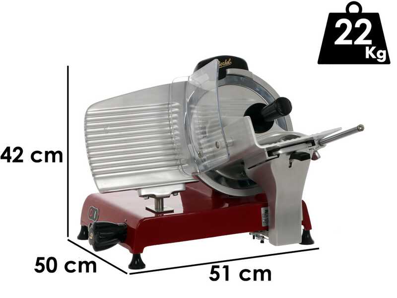 BERKEL Red Line 250 rot - Aufschnittmaschine mit 250 mm Chromstahlklinge - CE professionell