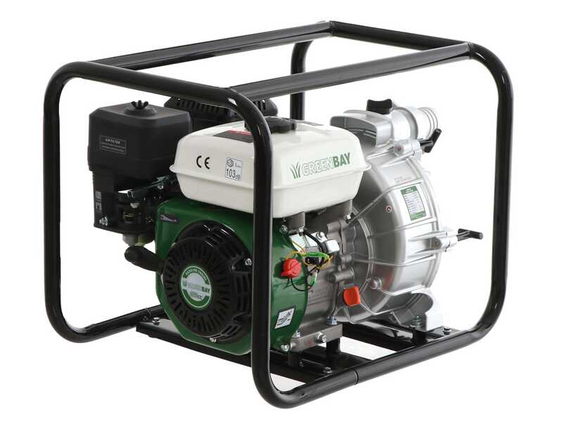 Benzin-Motorpumpe Greenbay GB-TWP 50 - F&uuml;r Schmutzwasser - mit 50 mm Anschl&uuml;ssen