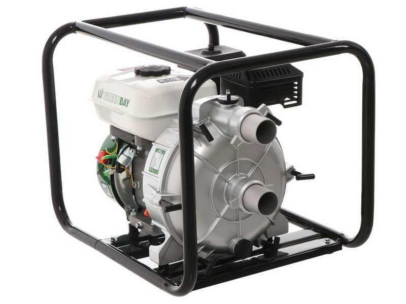 Benzin-Motorpumpe Greenbay GB-TWP 50 - F&uuml;r Schmutzwasser - mit 50 mm Anschl&uuml;ssen