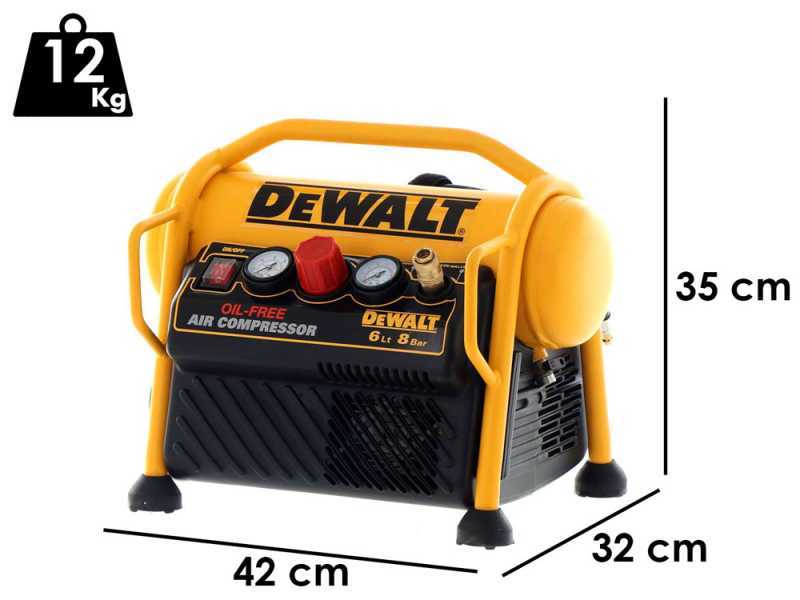 Druckluftkompressor  DEWALT DPC6MRC-QS - Kompakt, mobil, elektrisch - 6-Liter-Tank - 1,5-PS-Motor