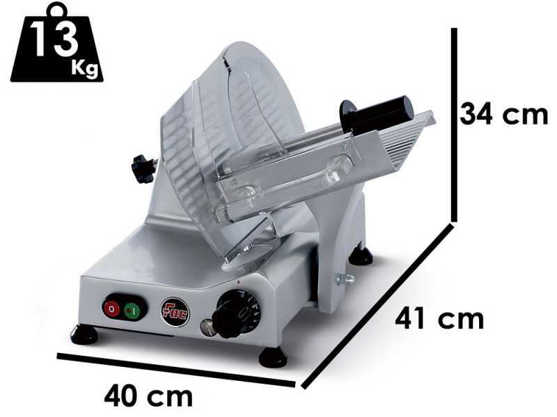 FAC S220 - Aufschnittmaschine mit 220 mm Klinge - mit zu desinfizierenden Teilen - 185W