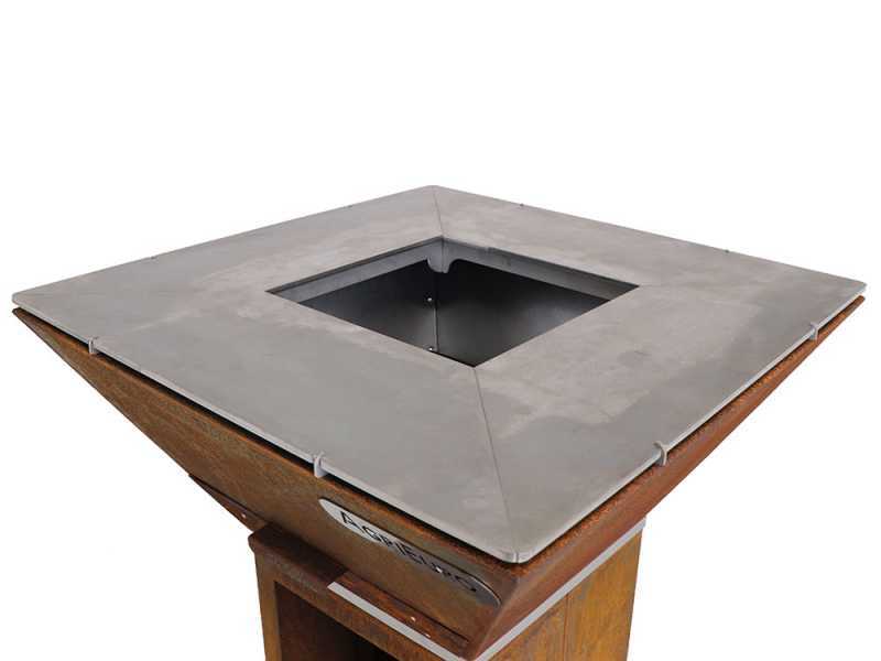 Holzkohlegrill COLORADO - 80x80 cm Grillrost - Geh&auml;use komplett aus Corten