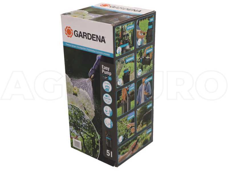 Druckspr&uuml;her Gardena Easypump - 5 Liter - mit Akku 5 V - 2,6 Ah - Klarwasser