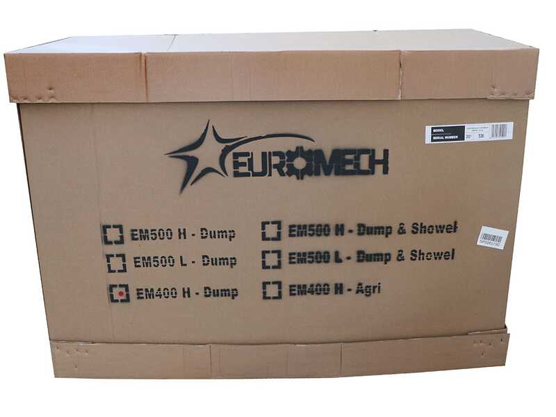 EuroMech EM500L Dump &amp; Shovel &ndash; Raupendumper mit hydraulischer Kippmulde und Schaufel 500 kg &ndash; Hydrostatischer Antrieb