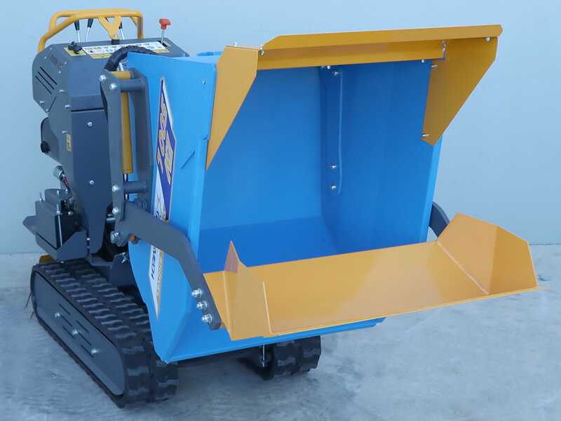 EuroMech EM500L Dump &amp; Shovel &ndash; Raupendumper mit hydraulischer Kippmulde und Schaufel 500 kg &ndash; Hydrostatischer Antrieb