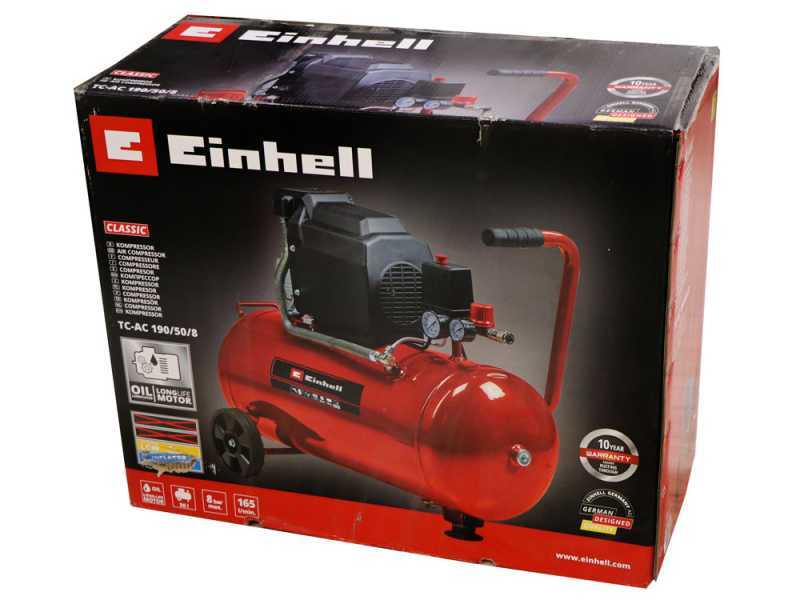 Einhell TC-AC 190/50/8 - Elektrischer Kompressor auf Wagen - Motor 2 PS - 50 lt