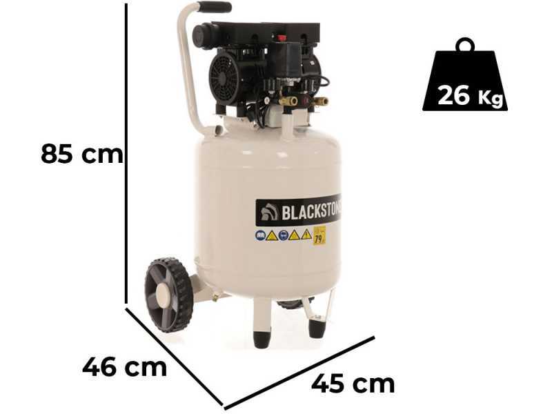 BlackStone V-SBC50-10 - Leiser Oilless Kompressor - Motor 1 PS - 50l Tank - mit senkrechtem