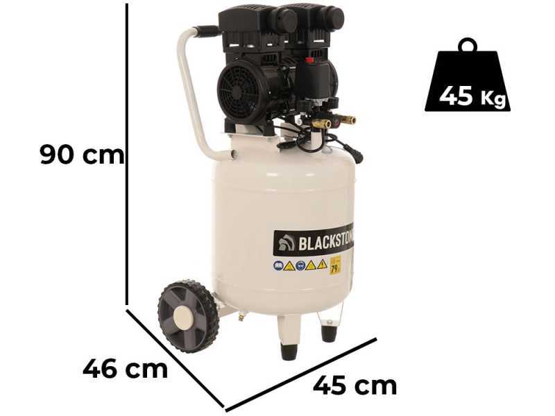 Kompressor Blackstone V-SBC50-15 mit 1,5 PS Motor - leise, oilless - mit senkrechtem 50 l Tank