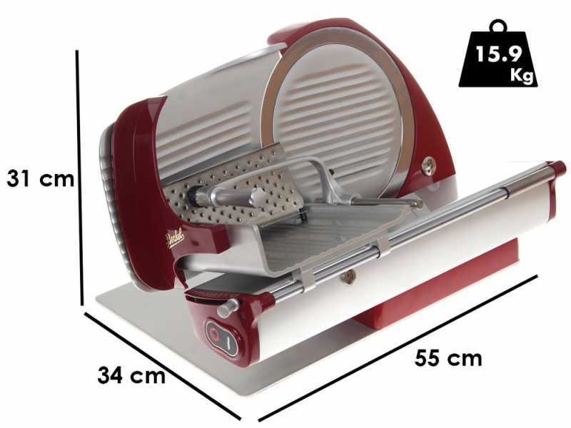 BERKEL Home Line HL250 ROT - Aufschnittmaschine mit Klinge aus verchromtem Stahl 250 mm