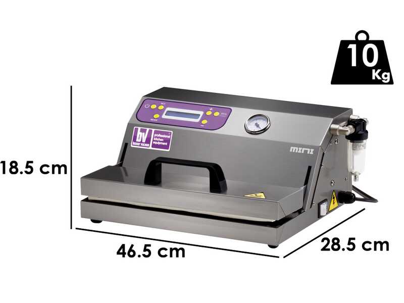 Besser Vacuum MIDI INOX - Professionelles Vakuumierger&auml;t - Doppelte Schwei&szlig;leiste 43 cm 