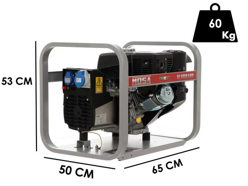 MOSA GE 5000 KBM - 230V Stromerzeuger - 4.4 kW - Kohler Motor - Wechselstromgenerator Made in Italy