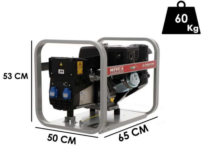 MOSA GE 5000 KBM AVR - Benzin-Stromerzeuger mit AVR-Regelung 4.4 kW - Dauerleistung 3.6 kW  - 230V
