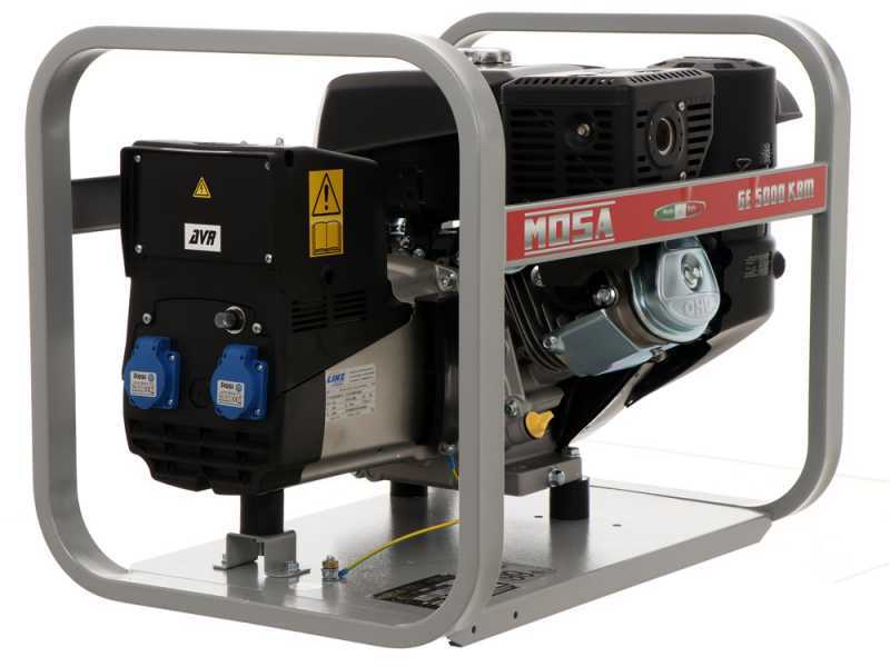 MOSA GE 5000 KBM AVR - Benzin-Stromerzeuger mit AVR-Regelung 4.4 kW - Dauerleistung 3.6 kW  - 230V