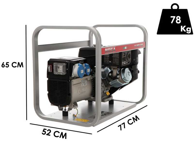 MOSA GE 7000 KBM AVR - Benzin-Stromerzeuger mit AVR-Regelung 6.5 kW - Dauerleistung 5.4 kW - 230V - Motor Kohler CP CH440