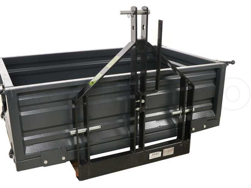 Heckcontainer Blackstone B-TB 140 f&uuml;r Traktoren - Kippbar - 3 abnehmbare Bordw&auml;nde