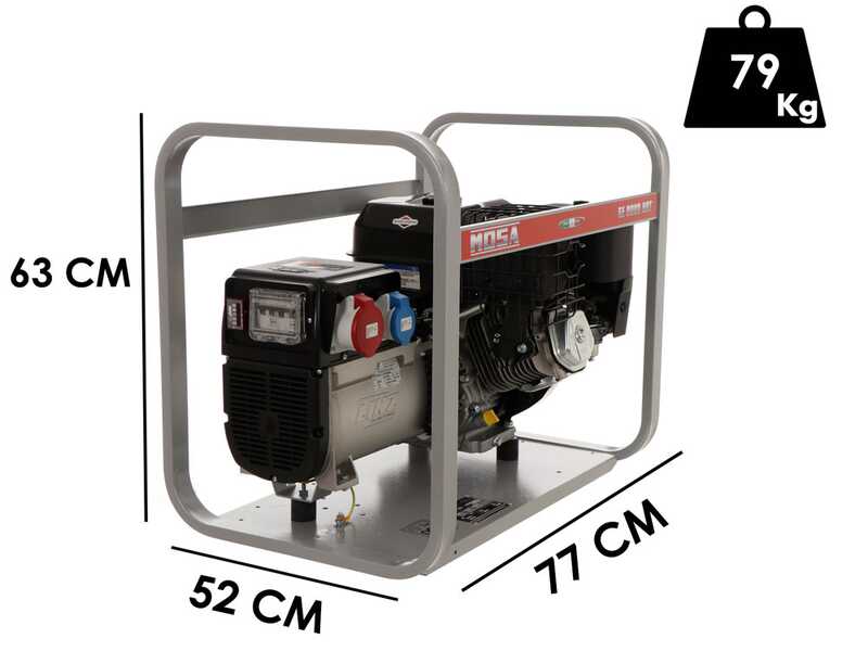 MOSA GE 8000 BBT - Benzin Stromerzeuger 6.4 kW - Dauerleistung 5.6 kW - 400V - Motor B&amp;S XR2100