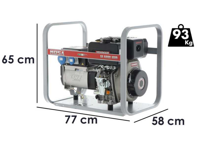 MOSA GE 6000 YDM - Diesel-Stromerzeuger 5.1 kW - Dauerleistung 4.5 kW - 230V