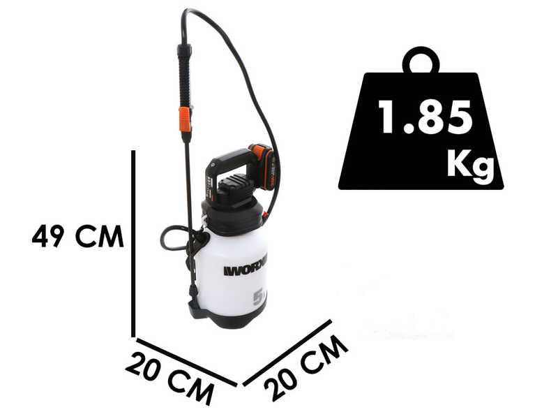 Druckspr&uuml;hger&auml;t WORX WG829E mit R&uuml;ckentrage - 20V Akku - 2Ah