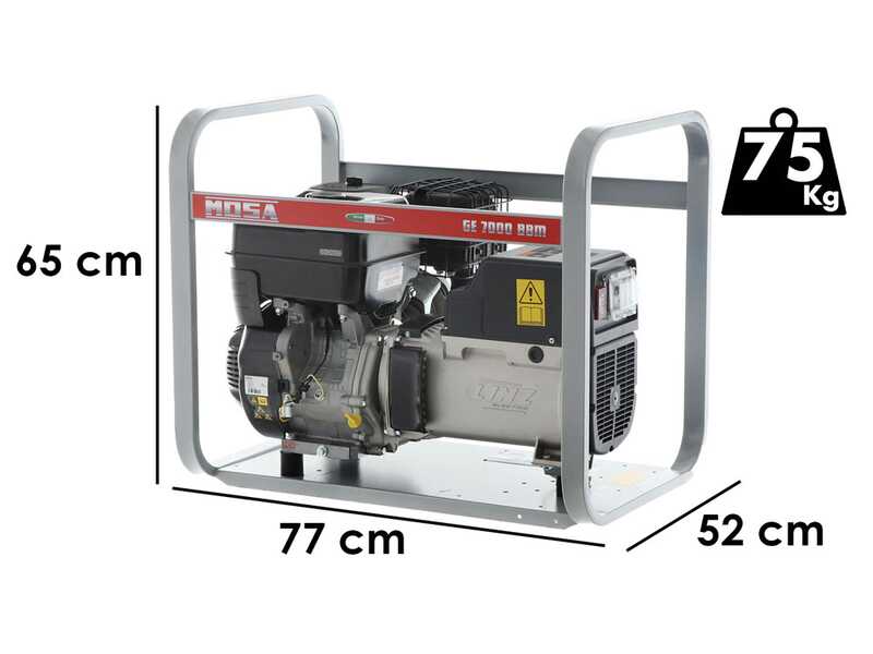 MOSA GE 7000 BBM AVR - Benzin-Stromerzeuger mit AVR-Regelung - 6 kW - Dauerleistung 5 kW - 230V