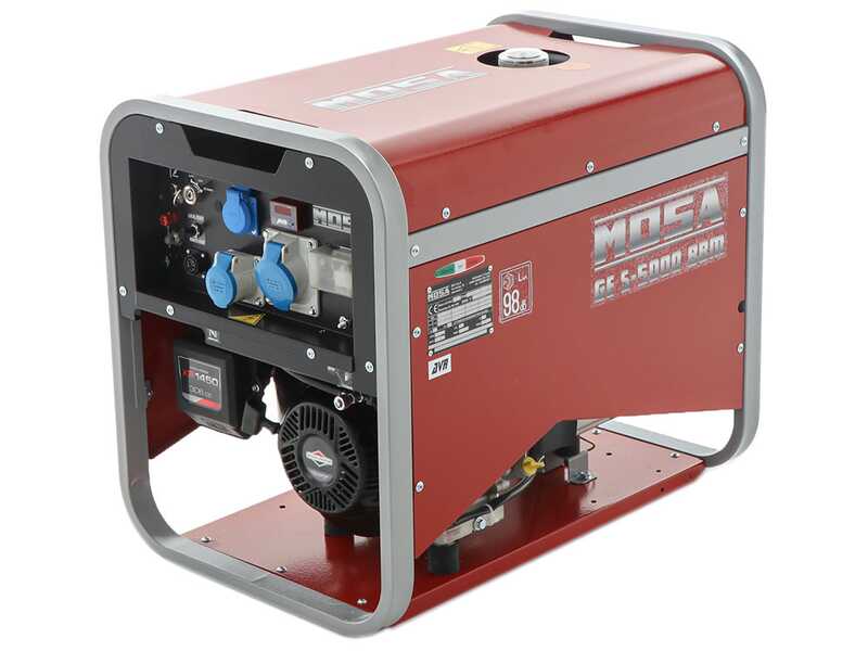 MOSA GE S-5000 BBM AVR EAS - Benzin-Stromerzeuger mit AVR-Regelung und Elektrostarter 4.5 kW - Dauerleistung 3.6 kW - 230V - Motor B&amp;S XR1450