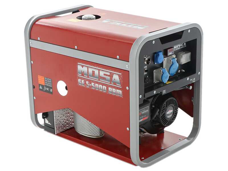 MOSA GE S-5000 BBM AVR EAS - Benzin-Stromerzeuger mit AVR-Regelung und Elektrostarter 4.5 kW - Dauerleistung 3.6 kW - 230V - Motor B&amp;S XR1450