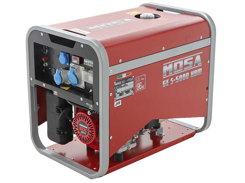 MOSA GE S-5000 HBM AVR - Benzin-Stromerzeuger mit AVR-Regelung 4.4 kW - Dauerleistung 3.6 kW - 230V