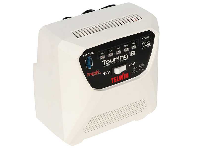 Komplettes Set: Batteriewagen Geotech + Batteria 100 Ah + Ladeger&auml;t Telwin Touring 18