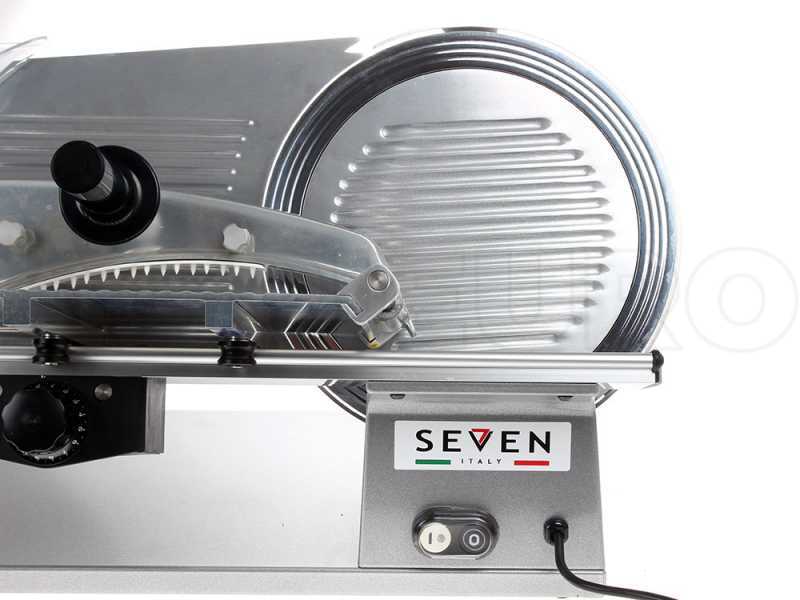 Aufschnittmaschine Seven Italy PS 300 PRO SILVER - Messer 300 mm - Schleifaufsatz im Lieferumfang
