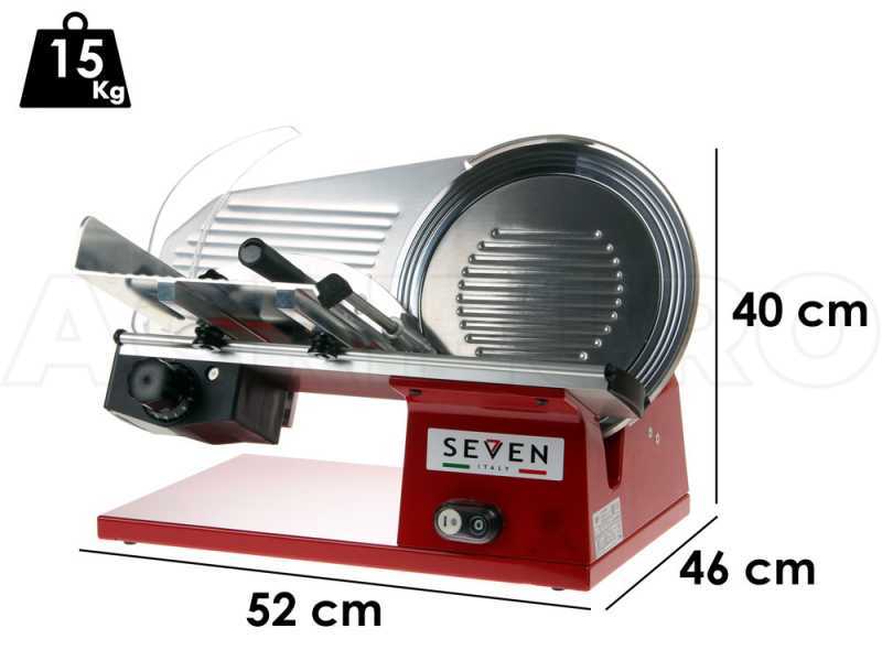 Aufschnittmaschine Seven Italy PS 275 PRO ROT- inklusive Sch&auml;rfger&auml;t  - 275 mm Klinge
