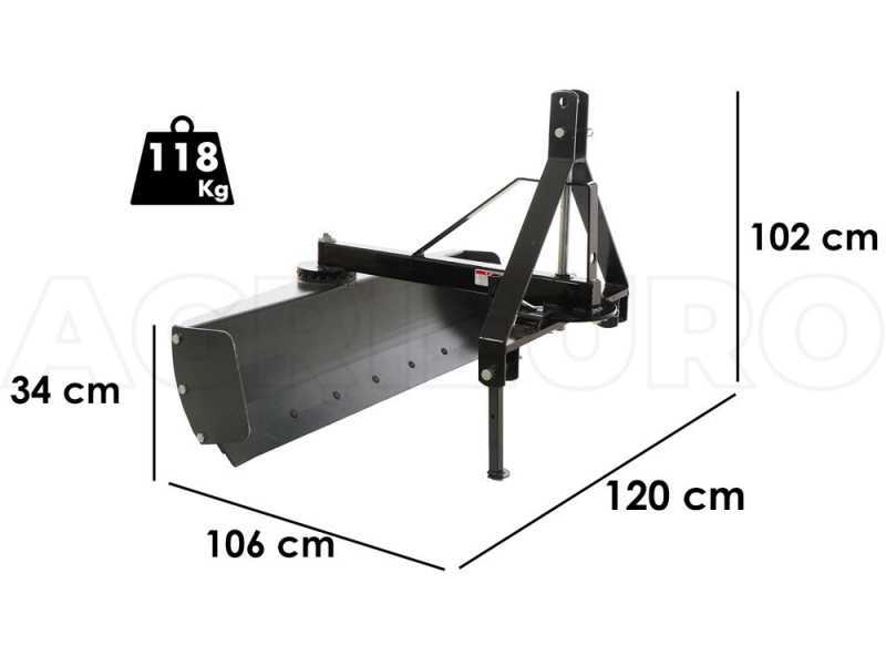 Planierschild f&uuml;r Traktoren Blackstone B-GB 120 - um 360&deg; schwenkbar - orientierbarer Arm