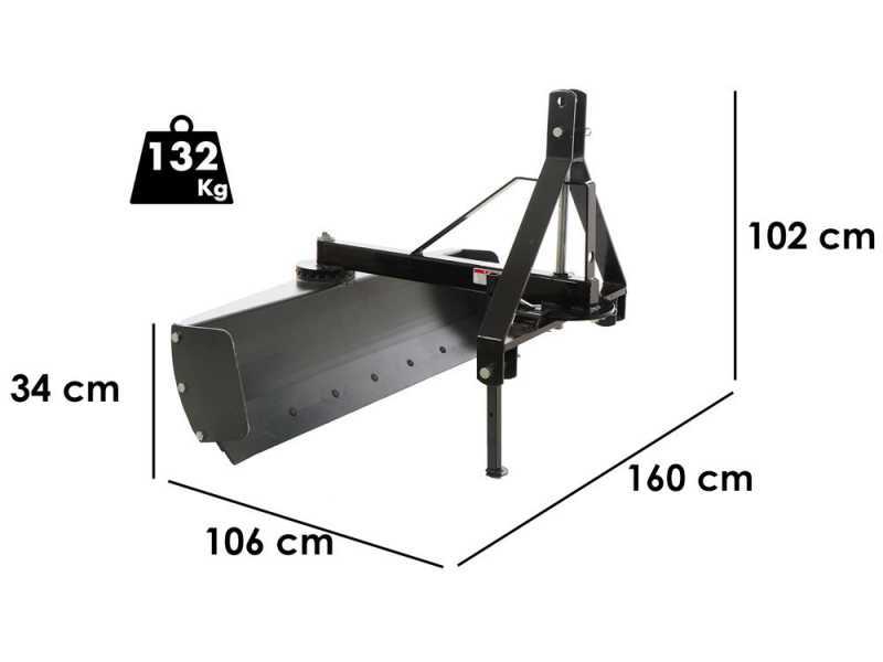 Planierschild f&uuml;r Traktoren Blackstone B-GB 160 - um 360&deg; schwenkbar - orientierbarer Arm