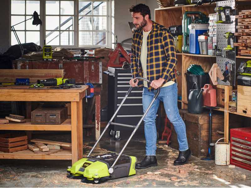 RYOBI R18SW3-0 - Akku-Kehrmaschine mit Fangkorb - 18V - OHNE AKKU UND LADEGER&Auml;T