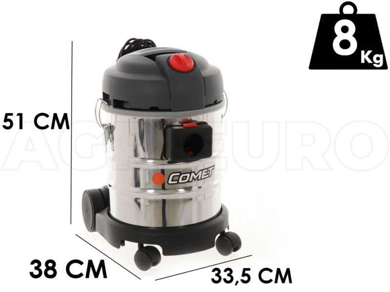 Trocken- und Nasssauger Comet CVP 120 X - 20 lt - Beh&auml;lter aus Stahl - Profi-Serie