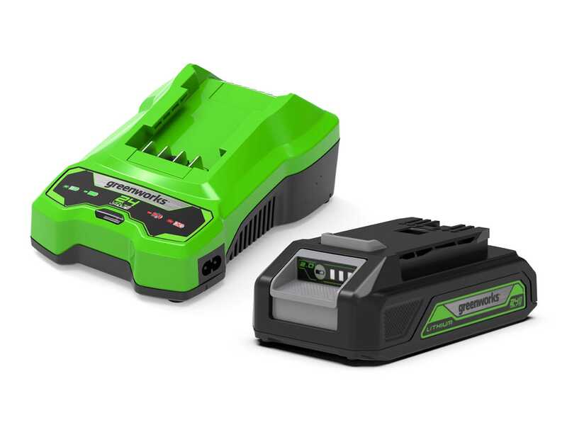 Greenworks G24SHT - Akku-Grasschere auf Schaft - Kit Akku 24V/2.0Ah und Ladeger&auml;t enthalten