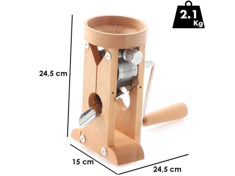 Schnitzer Campo 150g - Handflockenquetsche aus Buche mit Edelstahlwalzen 