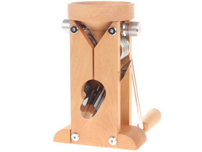 Schnitzer Campo 150g - Handflockenquetsche aus Buche mit Edelstahlwalzen 