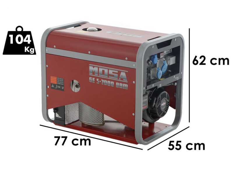 MOSA GE S-7000 BBM AVR EAS - Benzin-Stromerzeuger mit AVR-Regelung 6.5  kW - Dauerleistung 5.4 kW - 230V + ATS