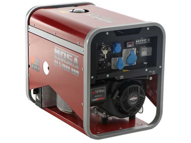 MOSA GE S-7000 BBM AVR EAS - Benzin-Stromerzeuger mit AVR-Regelung 6.5  kW - Dauerleistung 5.4 kW - 230V + ATS