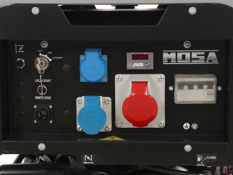 MOSA GE S-8000 BBT AVR EAS - Benzin-Stromerzeuger mit AVR-Regelung 6.4 KW - Dauerleistung 5.6 kW - 400V + ATS