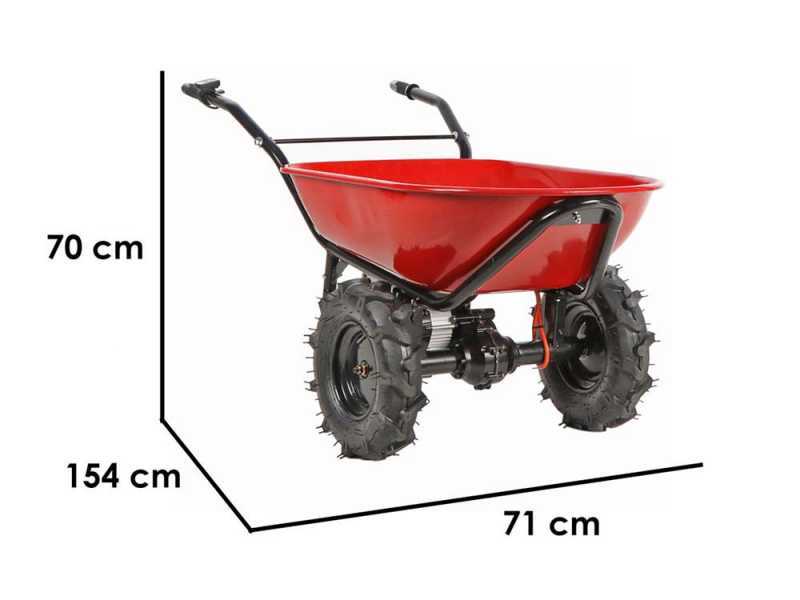 Geotech CAR 260T-100 - Akku-Schubkarre mit Traktorreifen - Akku 40V  6 Ah