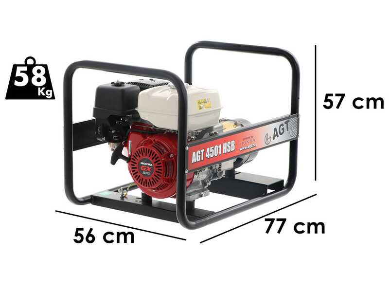AGT 4501 HSB - Benzin-Stromerzeuger 4.5 kW - Dauerleistung 4.1 kW - 230V
