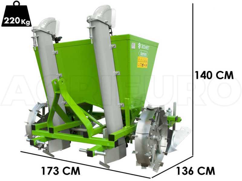 Bomet Gemini - Kartoffellegemaschine doppelreihig - Verstellbare Metallr&auml;der