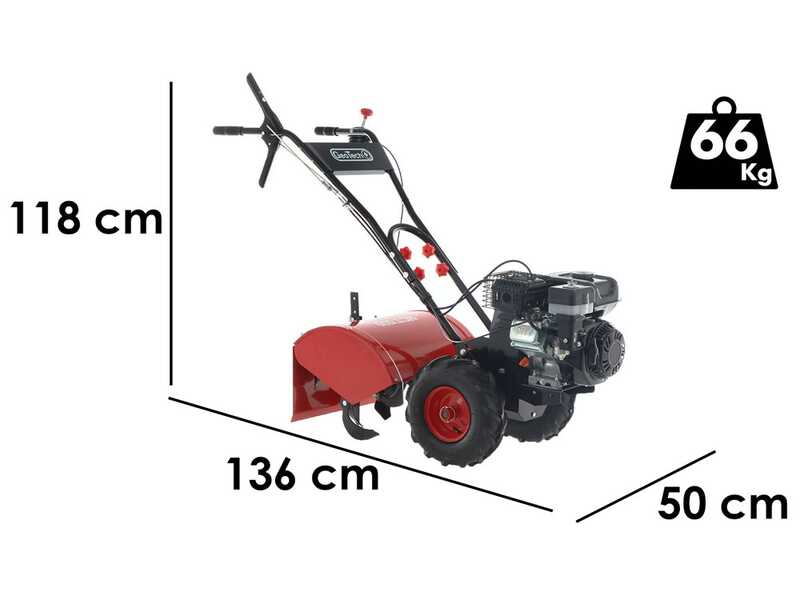 Einachsschlepper GeoTech MCT 500 mit Benzinmotor Rato 209 cm&sup3; - 7.0 PS