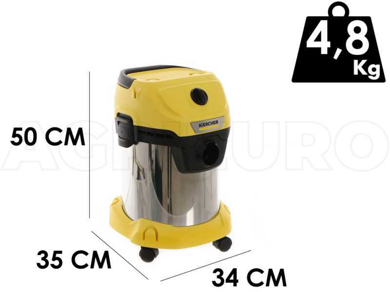 K&auml;rcher WD 3 S V-17/4/20 - Nass-/Trockensauger- Edelstahl - 17 Liter