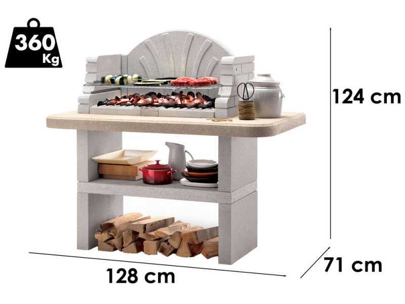 Palazzetti St. Tropez - Grillkamin aus Beton - Grillfl&auml;che 76x40 cm